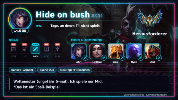 Summoner-Card-Vorlage: Gaming-RGB