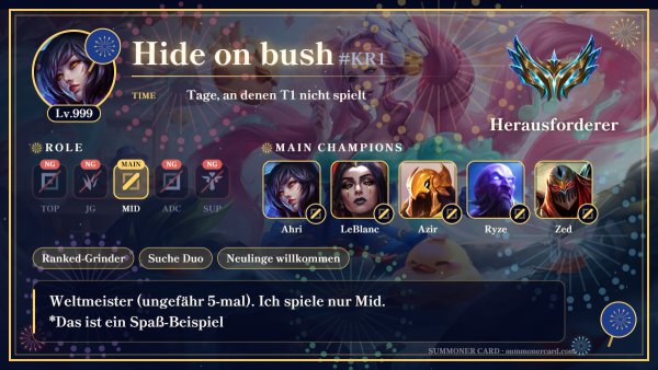 Summoner-Card-Vorlage: Feuerwerk
