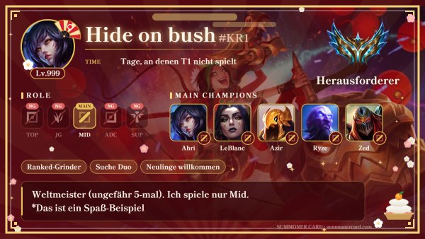 Summoner-Card-Vorlage: Neujahr