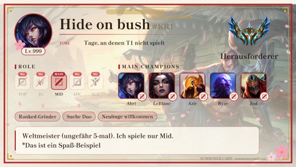 Summoner-Card-Vorlage: Japanisch