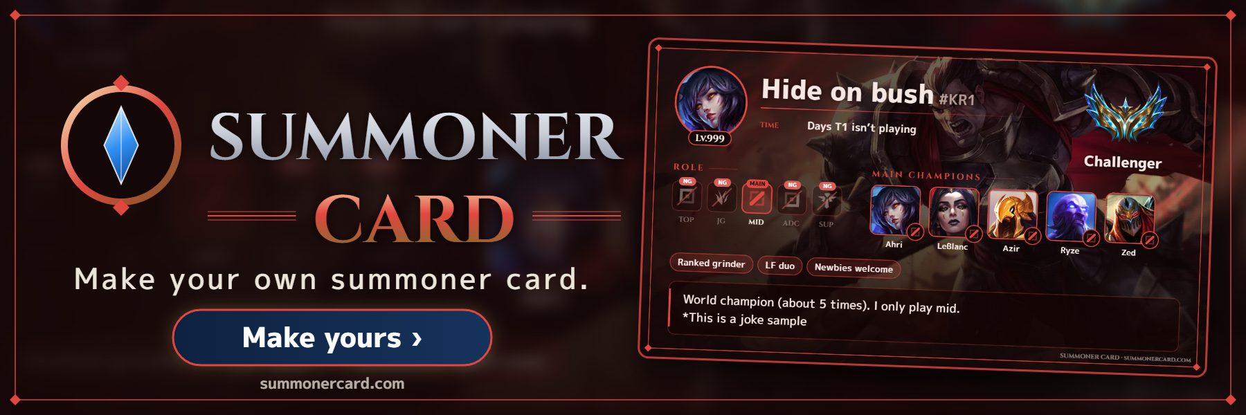 SUMMONER CARD banner: Noxus