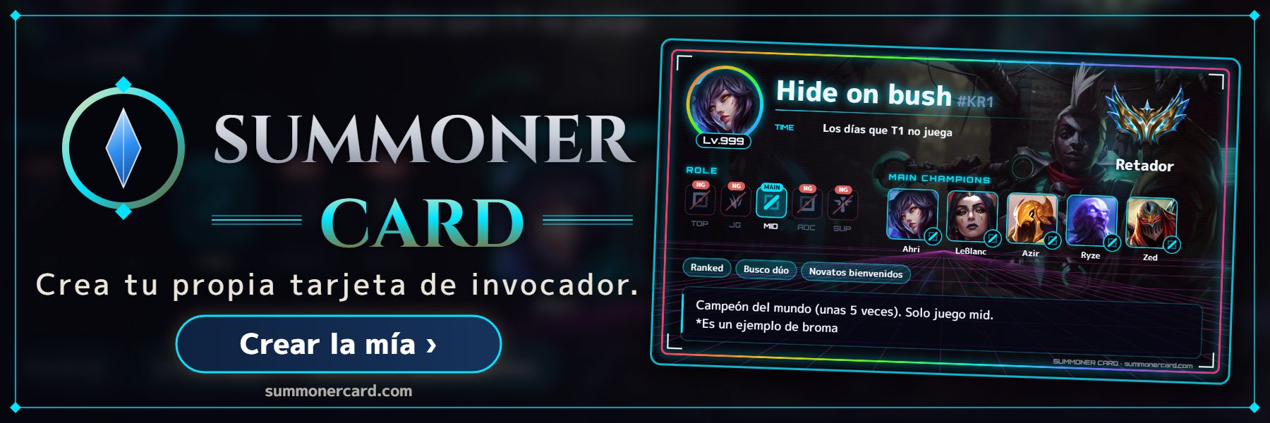 SUMMONER CARD banner: Gaming RGB