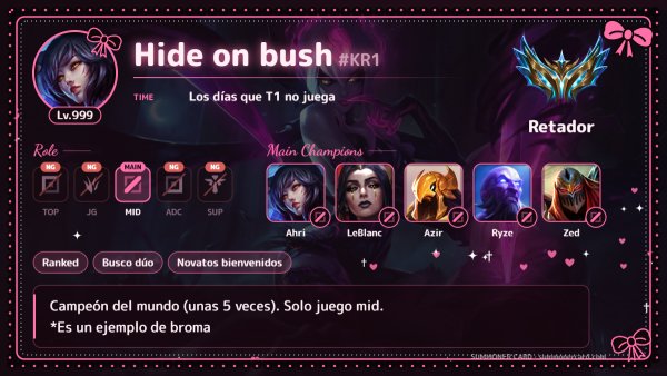 Plantilla de tarjeta de invocador: Jirai-kei