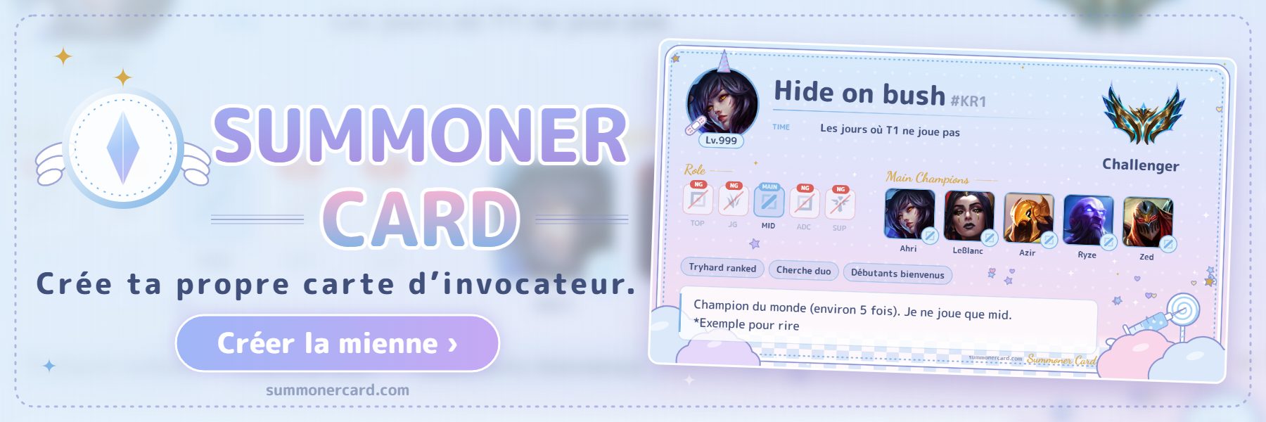 SUMMONER CARD banner: Bleu rêveur