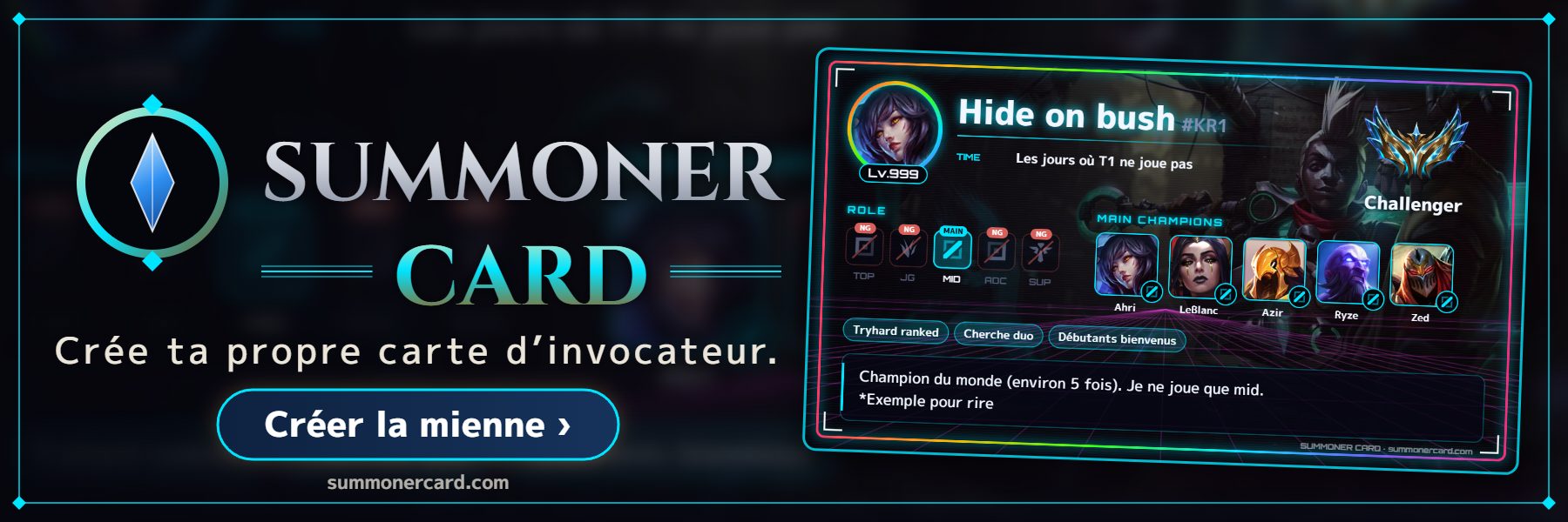 SUMMONER CARD banner: Gaming RGB