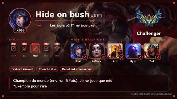Modèle de carte d’invocateur : Noxus