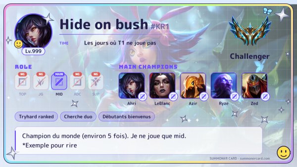 Modèle de carte d’invocateur : Y2K