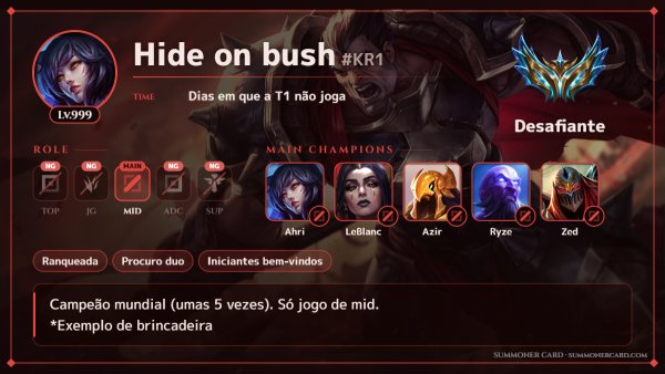 Modelo de card de invocador: Noxus