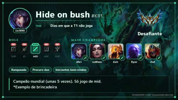 Modelo de card de invocador: Ilhas das Sombras