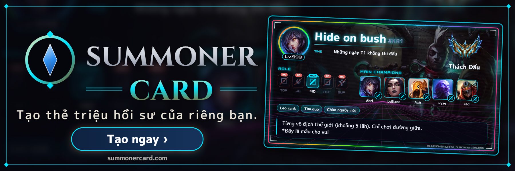 SUMMONER CARD banner: Gaming RGB
