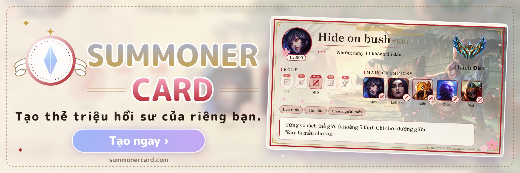 SUMMONER CARD banner: Phong cách Nhật