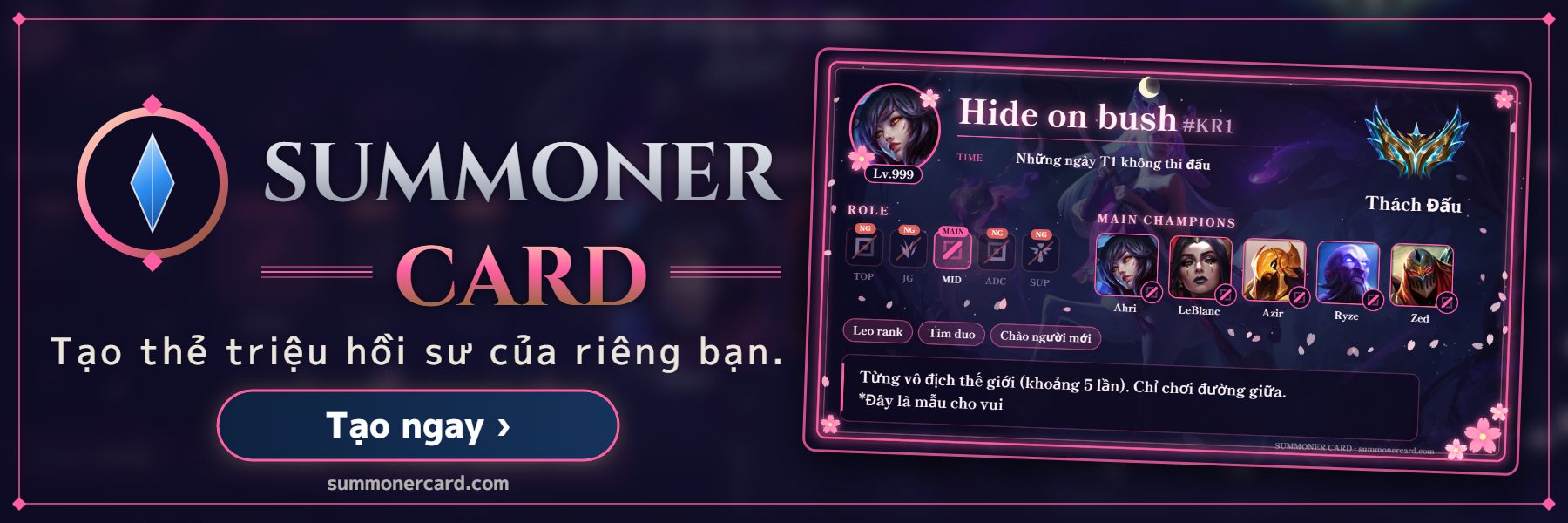 SUMMONER CARD banner: Anh đào đêm