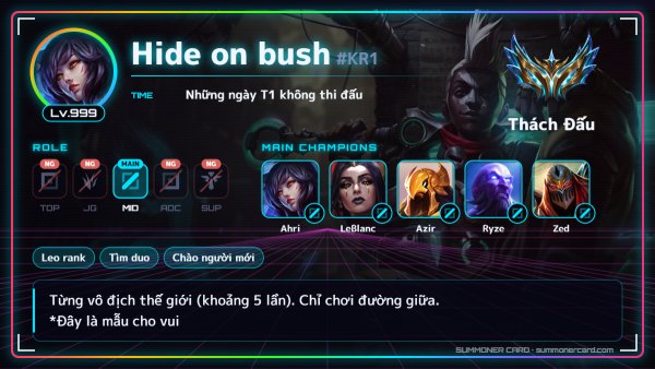 Mẫu thẻ triệu hồi sư: Gaming RGB