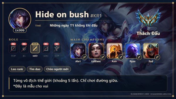 Mẫu thẻ triệu hồi sư: Hextech