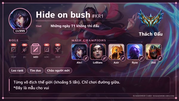 Mẫu thẻ triệu hồi sư: Ionia